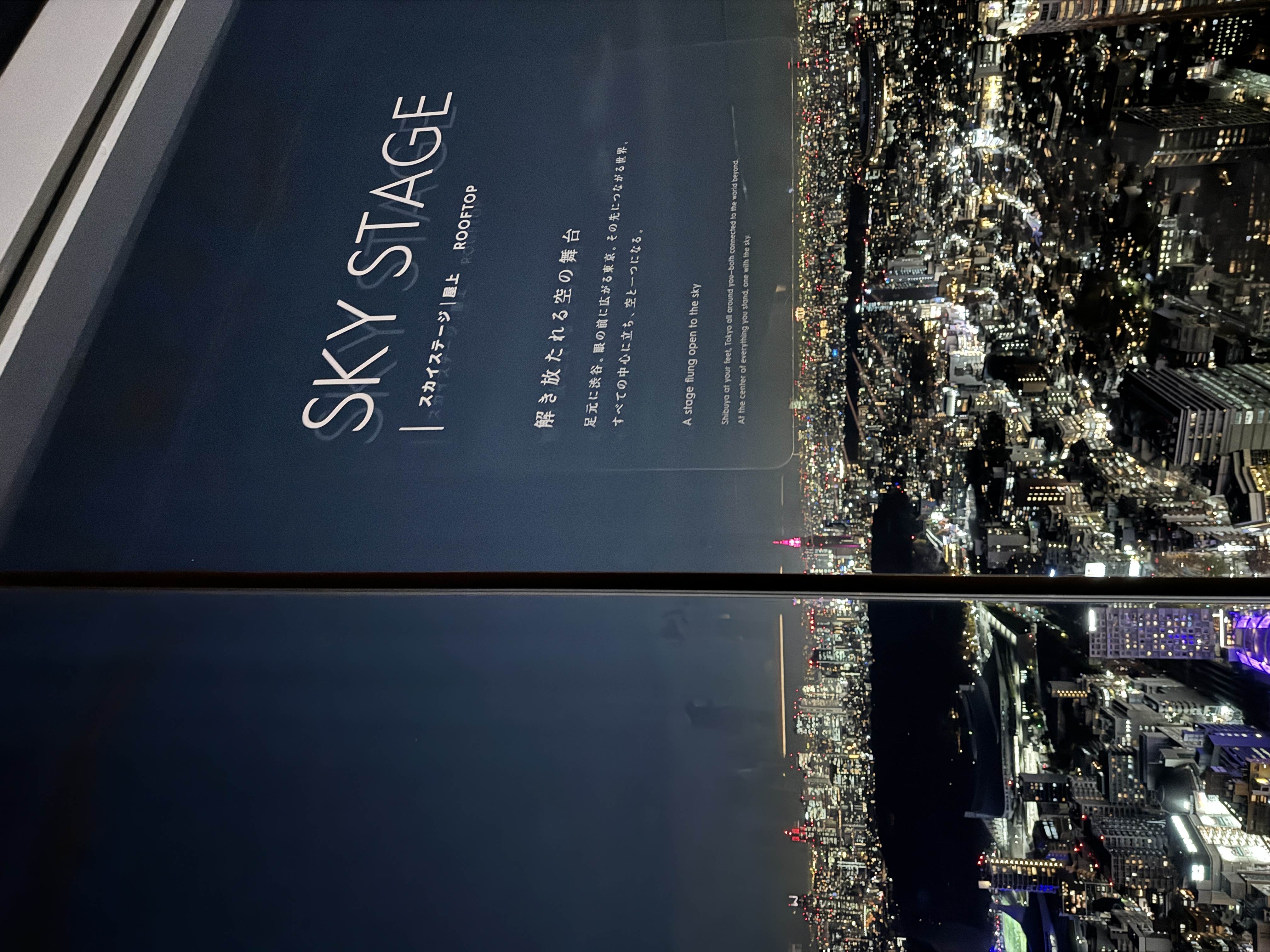 Shibuya Sky rooftop Tokyo night view